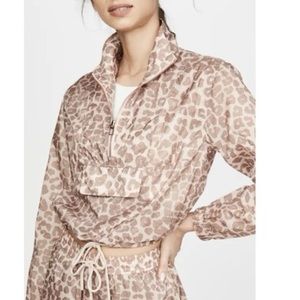 Good American pink leopard windbreaker